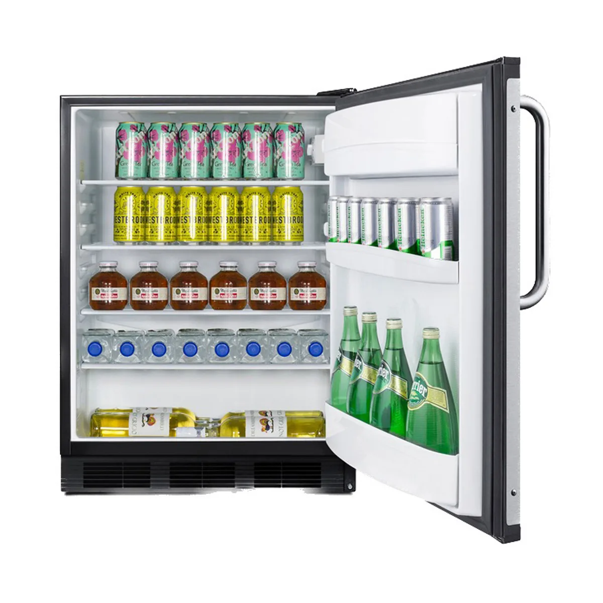 Summit FF6BK7BZ 24" Reach-In Refrigerator in Black, Right Hinged Door, w/ Door Storage, 5.5 cu. ft.