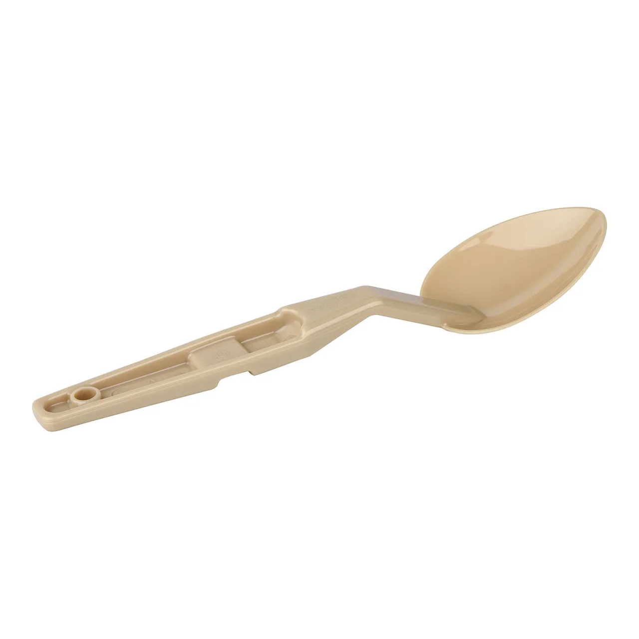 Cambro SPO11CW133 - 11" Deli Serving Spoon, Polycarbonate, Beige, Notched, Hanging Hole, NSF