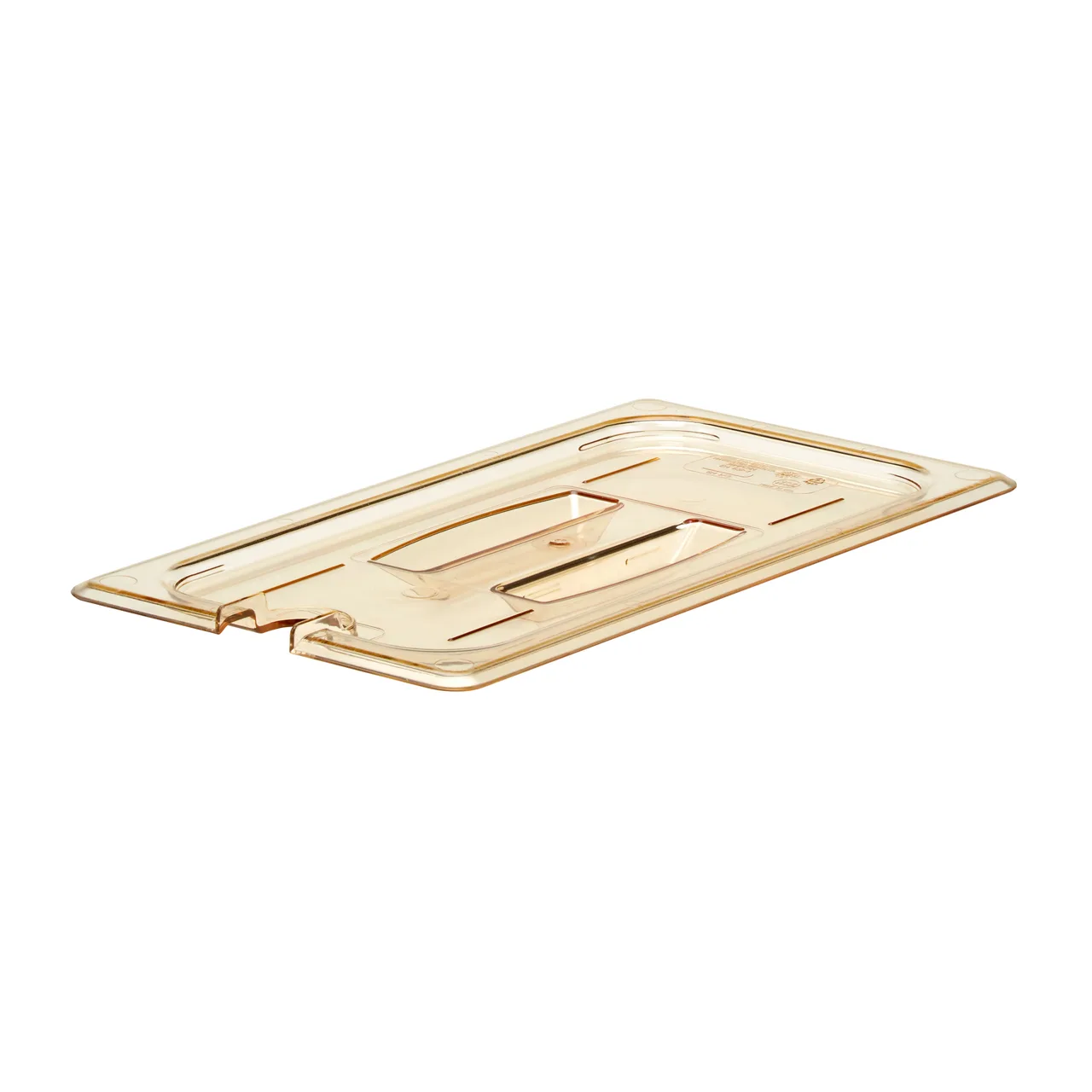 Cambro 30HPCHN150 H‑Pan 1/3‑Size Amber Lid Spoon‑Notch Handle -40°F to 300°F NSF Non‑Stick