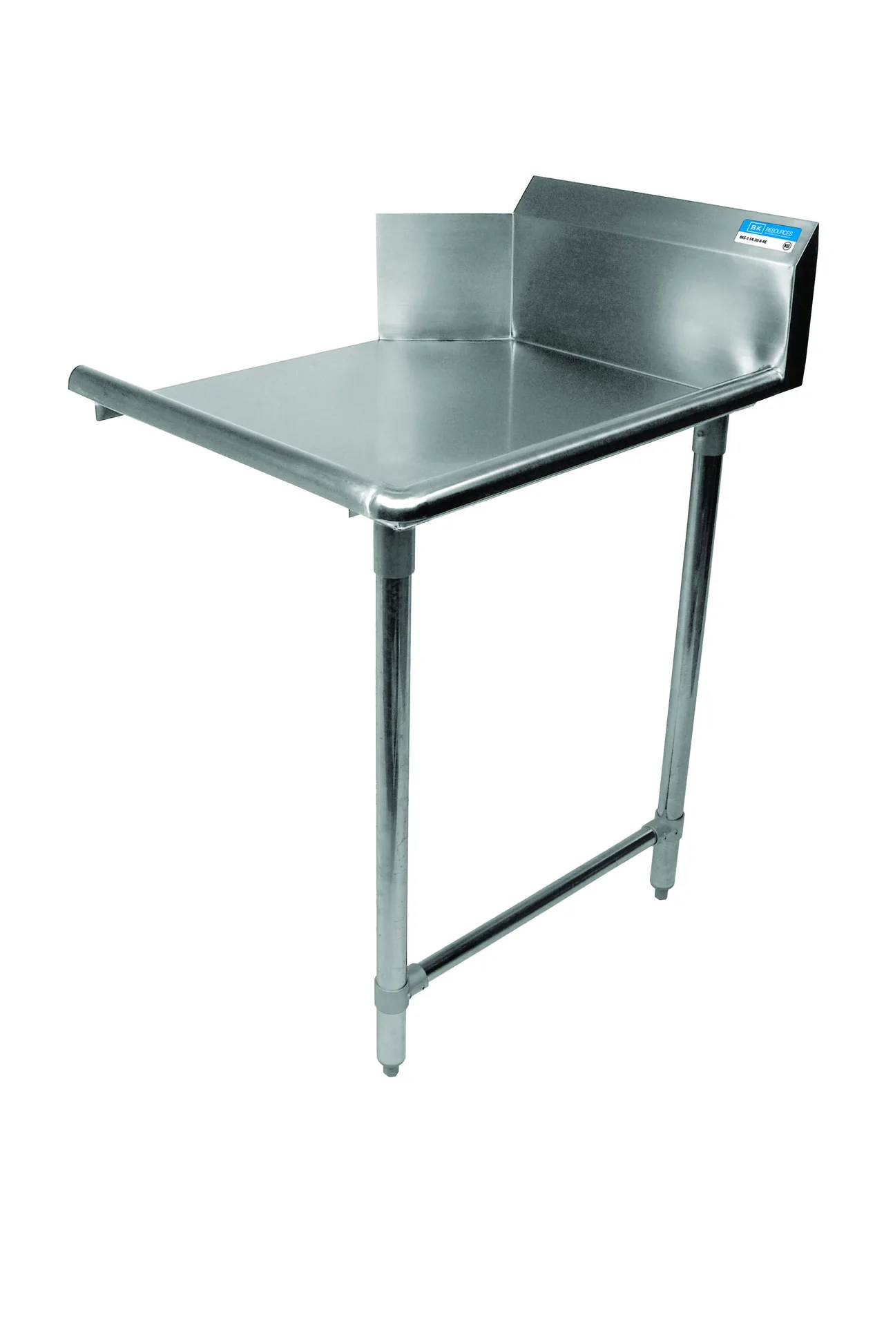 BK Resources BKCDT6-48-R-SS 48" Clean Straight Dishtable, 16‑Gauge Top - 10" Splash / Right to Left