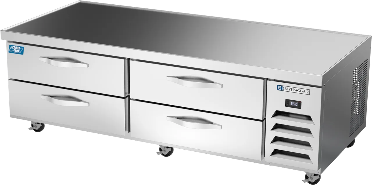 Beverage Air WTCTCS72HC 72" 4 Drawers Refrigerated Chef Base, Marine Edge, 8.7 cu. ft.