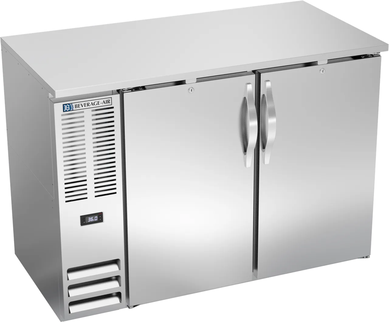 Beverage Air BBN48HC-S Cooler, 48" W x 26-3/8" D x 34" H, 12.56 cu ft, Two Doors, LED, R290 1/4 HP