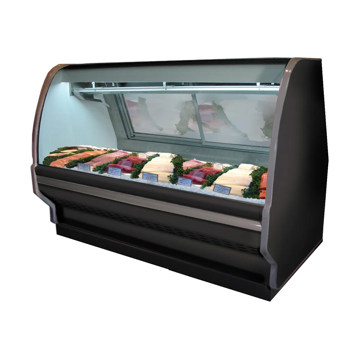 Howard-McCray R-CFS40E-8C-BE-LED 99" Curved Refrigerated Seafood Display Case, Remote, Black