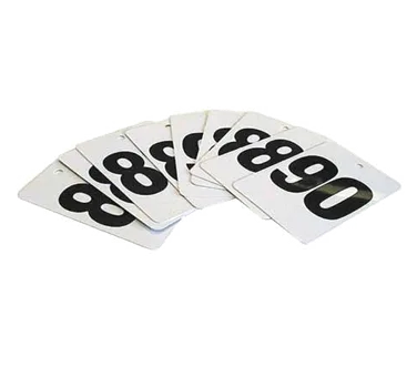 Omcan USA 13665 Extra Number Tags, #1-100 for Model 31915 Ticket Dispenser, White Plastic - 100/Pack