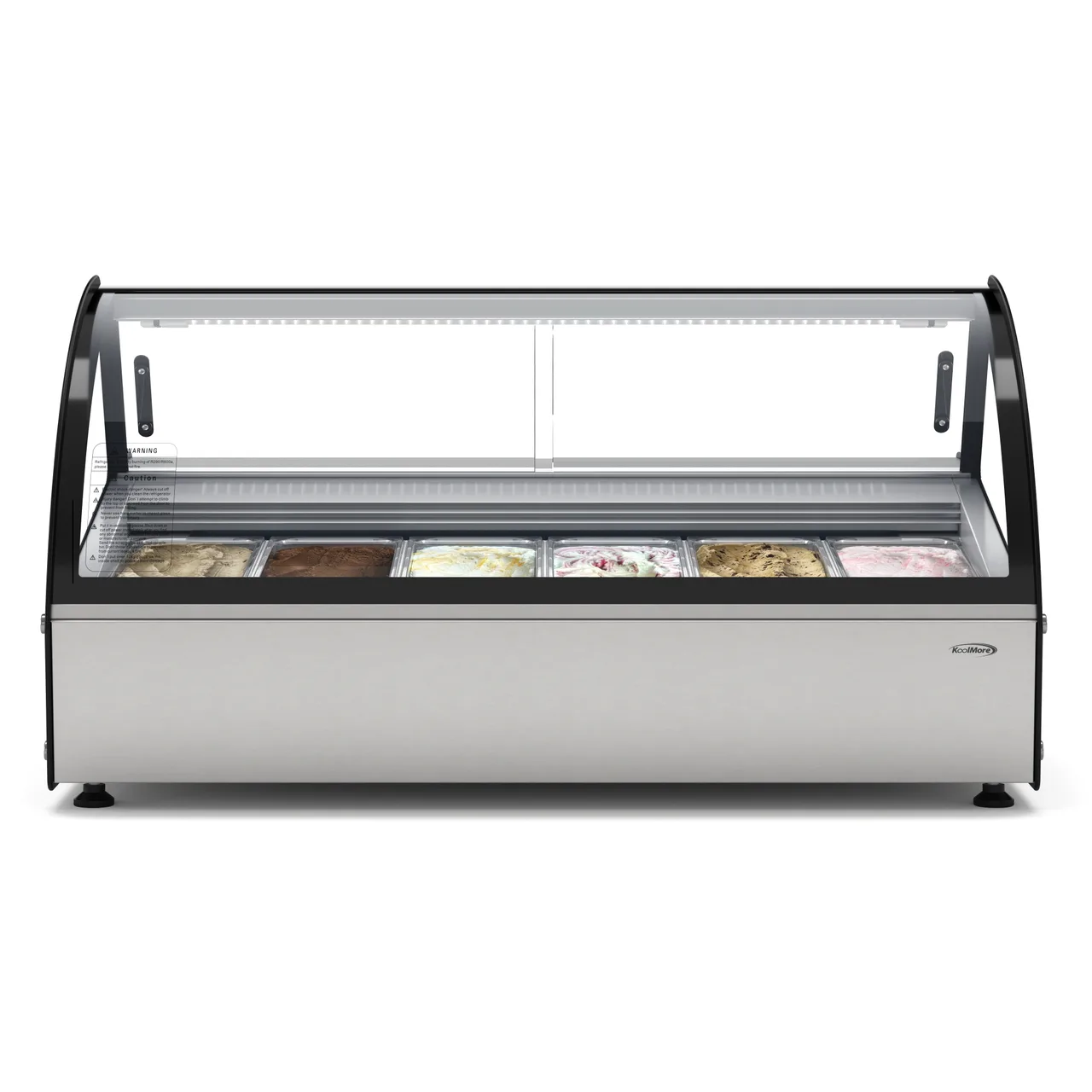 Koolmore KM-CGD-6P 46" Gelato/Ice Cream Dipping Cabinet w/ Curved Sneeze Guard