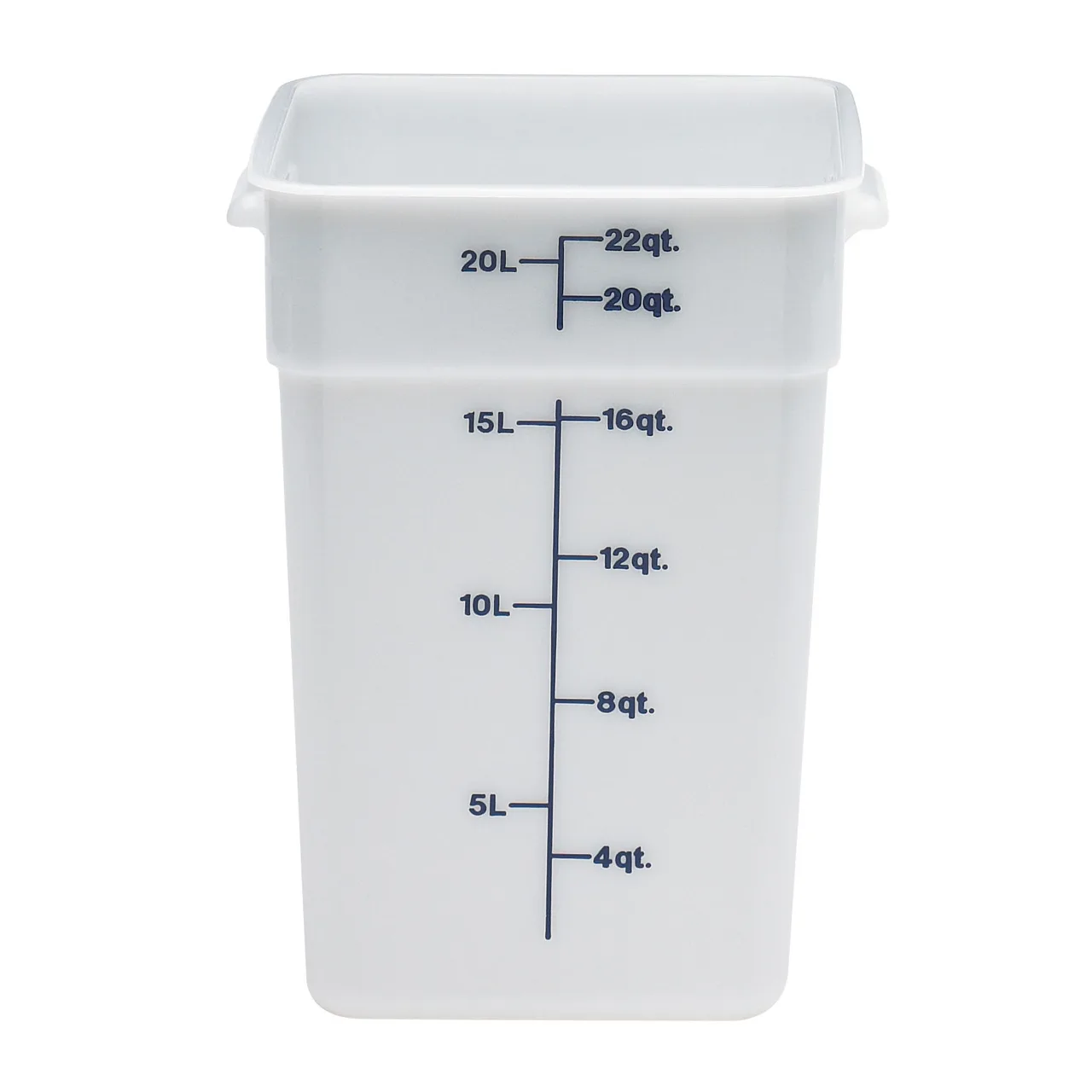 Cambro 22SFSP148 22‑Quart Container, 11‑1/4" L x 12‑1/4" W x 15‑3/4" H, White PE, NSF, No Lid