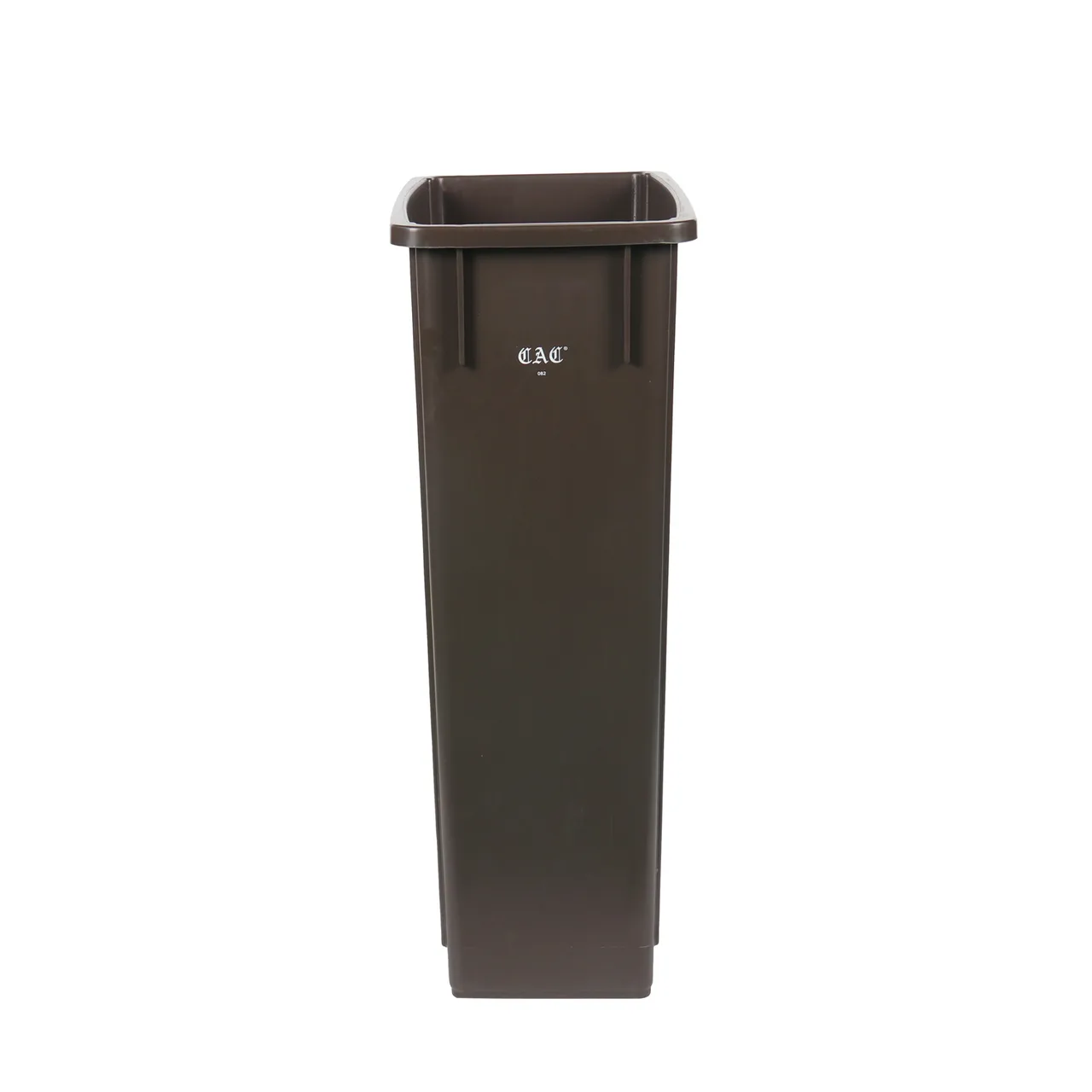 CAC China TCSL-23BN Trash Can, 23‑Gal Slim Rectangle, 29" H x 20" W, Brown Plastic, No Lid