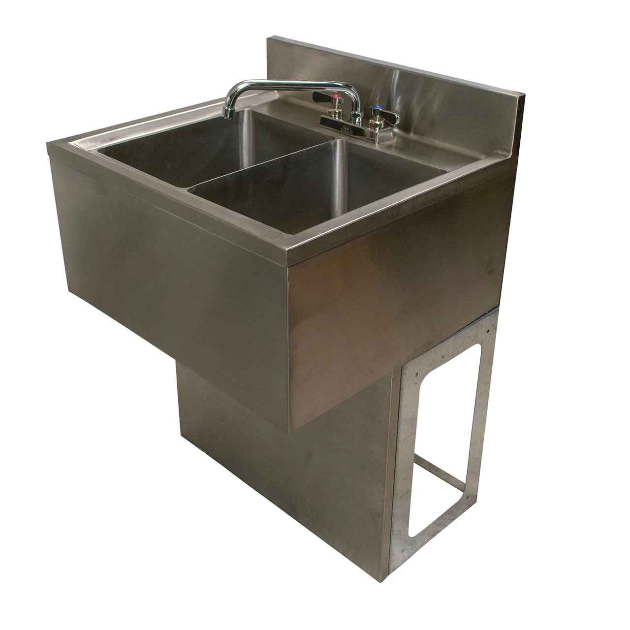 BK Resources UBB-21-224S Underbar Sink Units, 2 Compartment without Drainboard