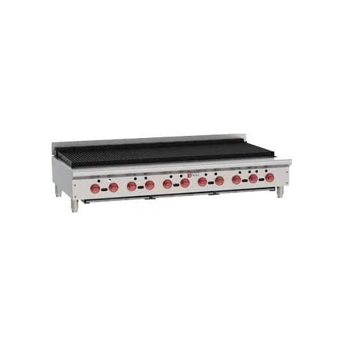 Wolf ACB60-QS-COMMANDER 62" Countertop Gas Charbroiler, (11) Cast Iron 17,000 Btu Burners