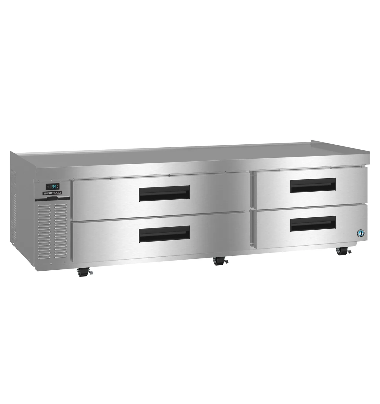 Hoshizaki CR85B-L 85" 4 Drawers Refrigerated Chef Base, Stainless Steel Top, 1/5 HP, R290 Refrigerant