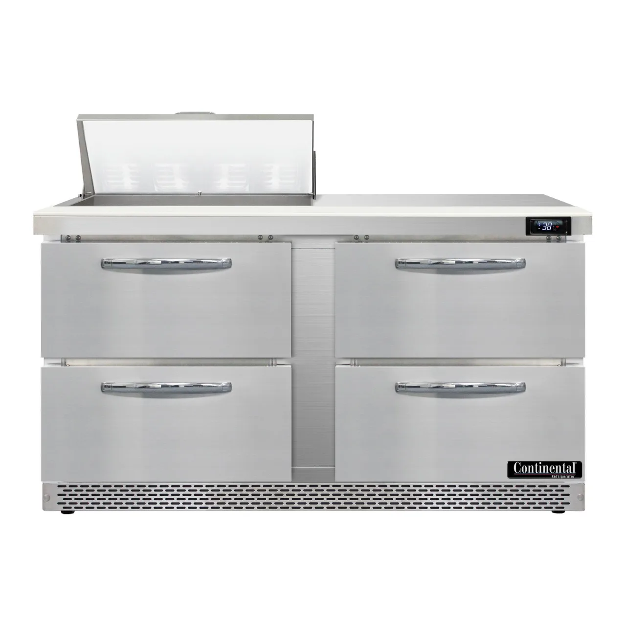 Continental Refrigerator SW60N8-FB-D 60" Sandwich / Salad Prep Table w/ 4 Drawers, 8 Pans
