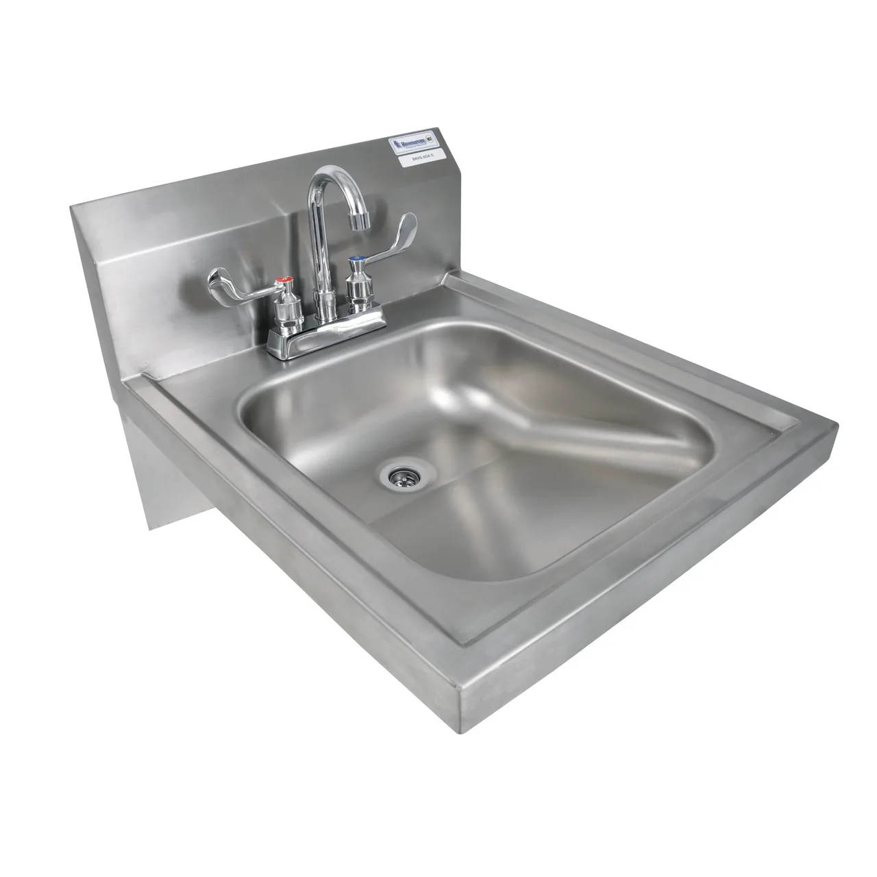 BK Resources BKHS-ADA-D-P-G 14" Wall Mounted Hand Sink with Wrist Faucet - 18 gauge