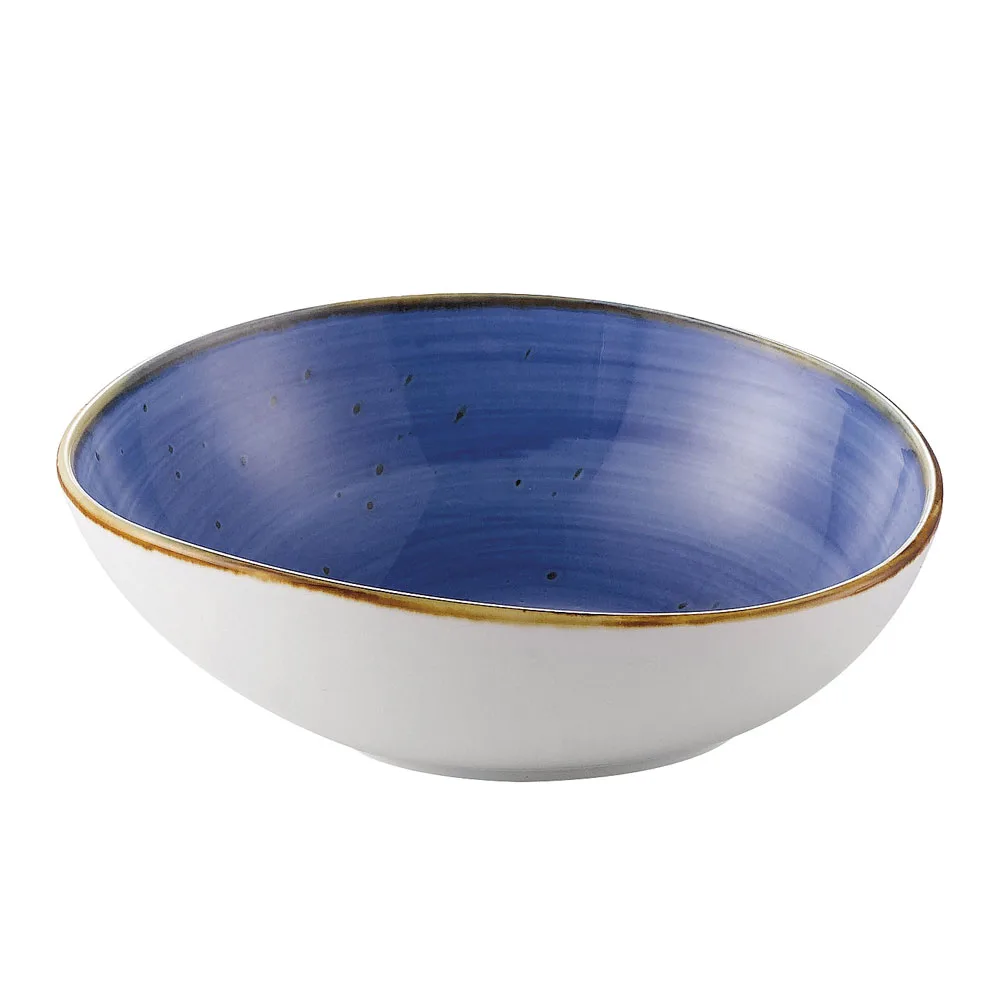 CAC China TUS-B7-BLU - 20 oz Starry Night Blue Porcelain Soup Bowl, 7" Diameter, 2-5/8" Height, Dishwasher Oven Microwave Safe - 1 Dozen