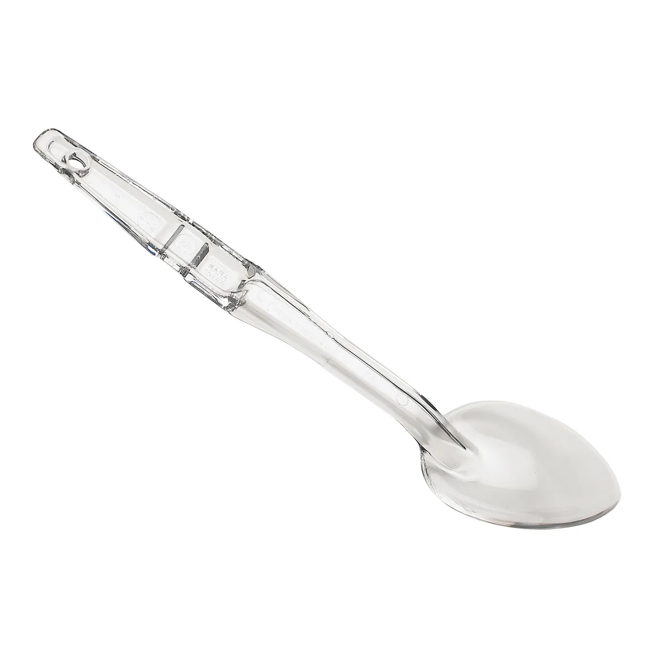 Cambro SPO13CW135 Serving Spoon, 13‑14" Clear Polycarbonate, Notched, Hanging Hole, NSF