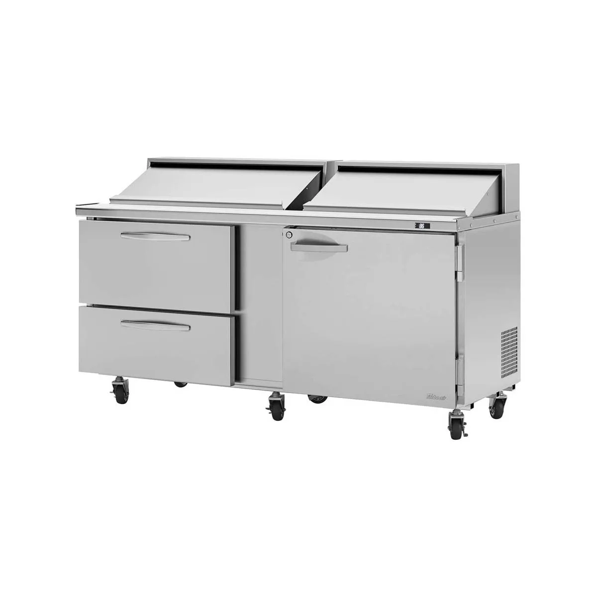 Turbo Air PST-72-D2R-N 72" Sandwich / Salad Prep Table w/ 2 Drawers & 1 Door, 18 Pans