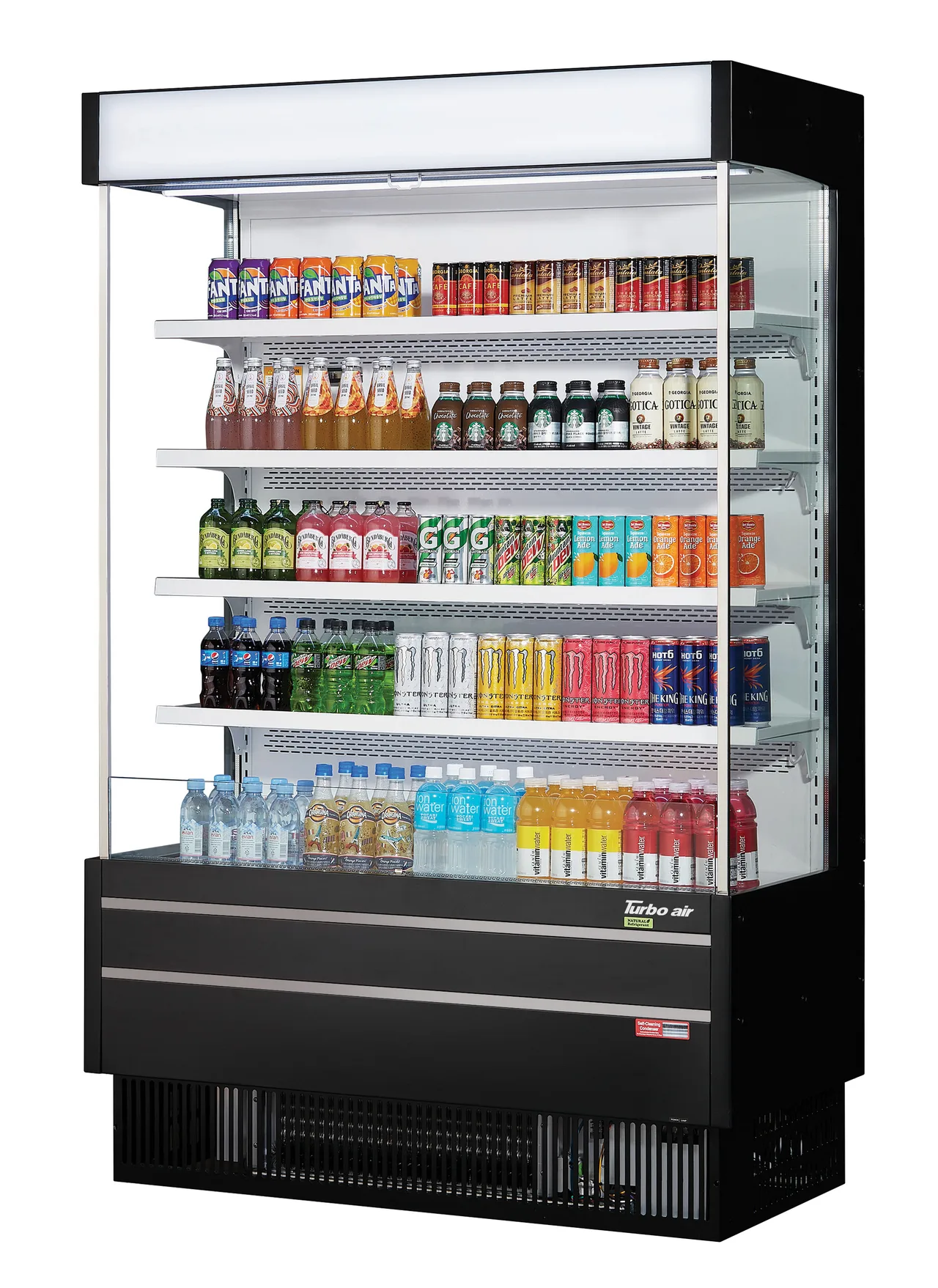 Turbo Air TOM-50SEW(B)-N 51" Vertical Open Air Merchandiser, Specify Exterior, Self-Contained, 4 Shelves