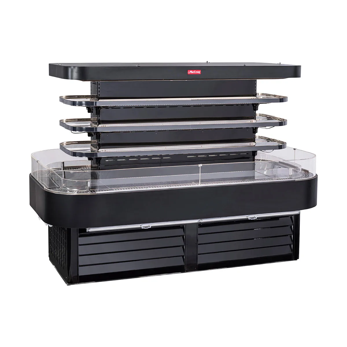 Howard-McCray SC-OD42I-5-B-LED 60'' Island Open Air Merchandiser in Black, Self-Contained