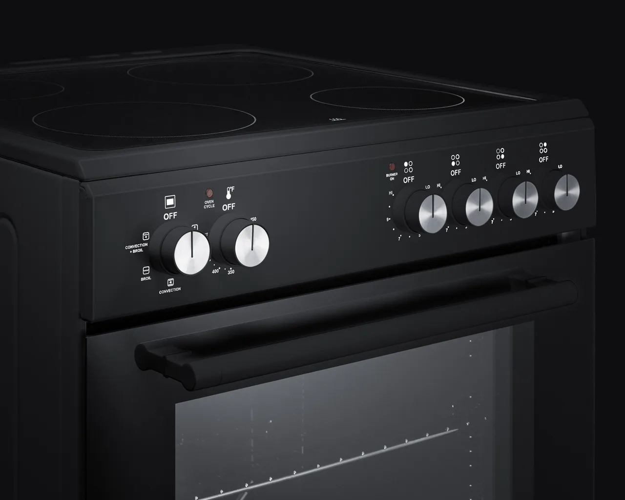 Summit REXT24BL Electric Smooth-Top Range, 24"W, 2.44 Cu.Ft. Oven Capacity