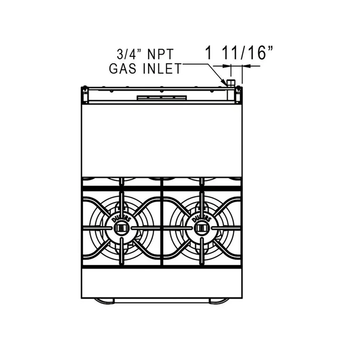 Dukers Appliance Co DCR24-4B 24" Gas Restaurant Range w/ (4) Open Burners, (1) Standard Oven, 162.000 BTU