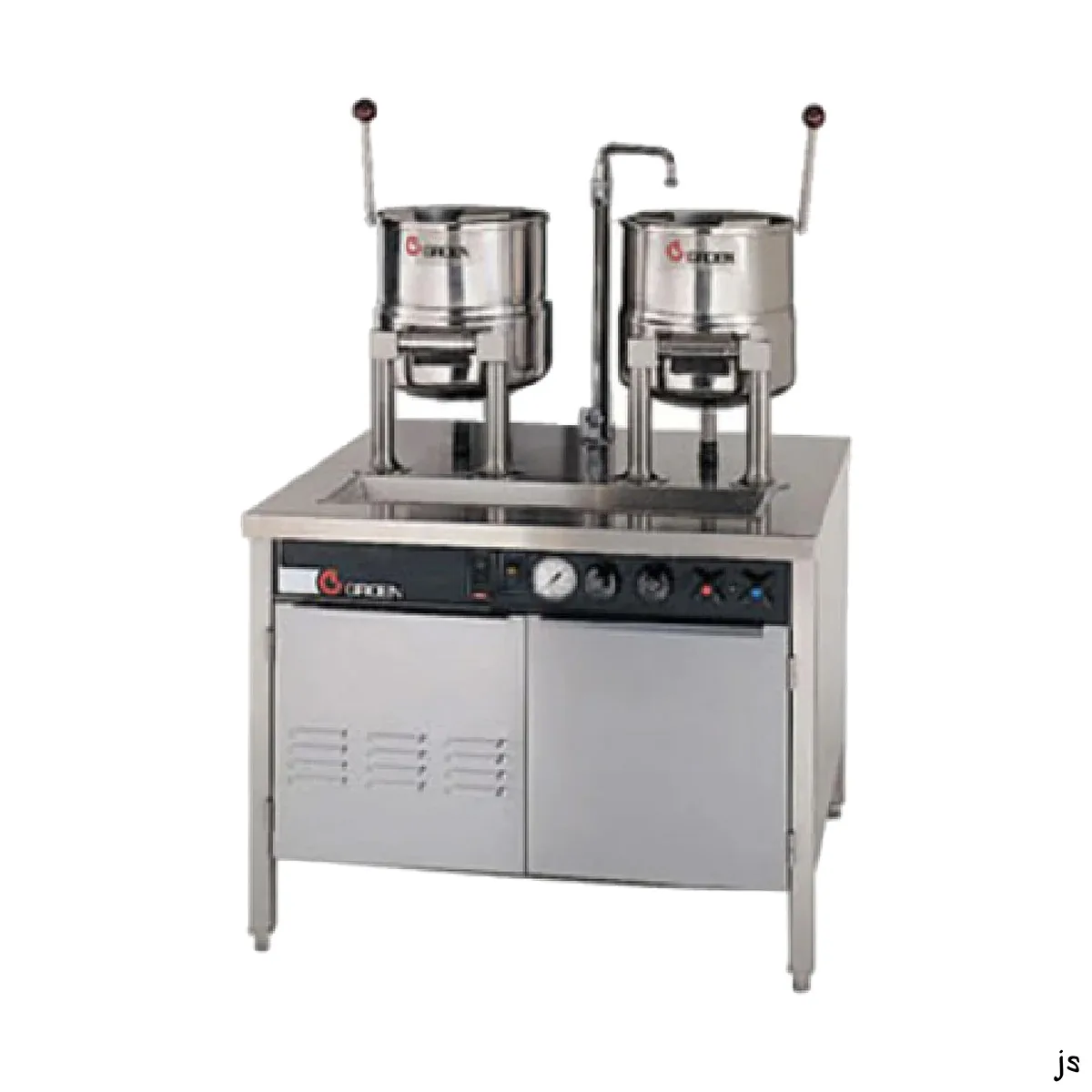 Groen 142838 10 Gallon Floor Tilting 2/3 Steam Jacketed Electric Kettle w/ 36" Cabinet Assembly