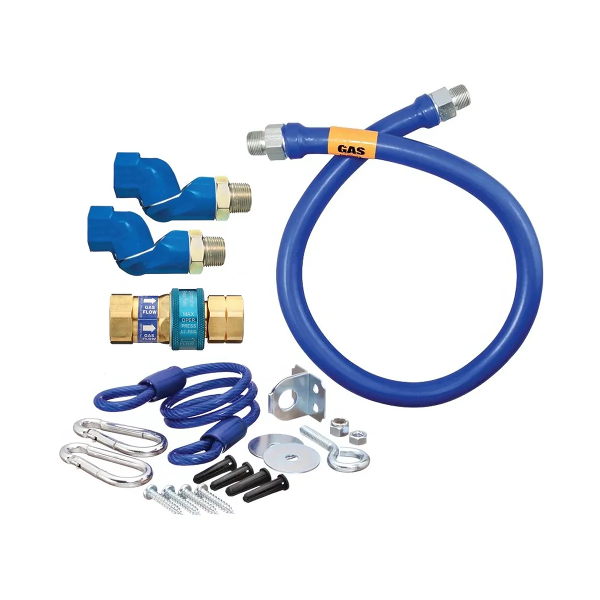 Dormont 1675BPQ2SR36 SnapFast 36" Gas Connector Kit w/ Double Swivel MAX, Restraining Cable 