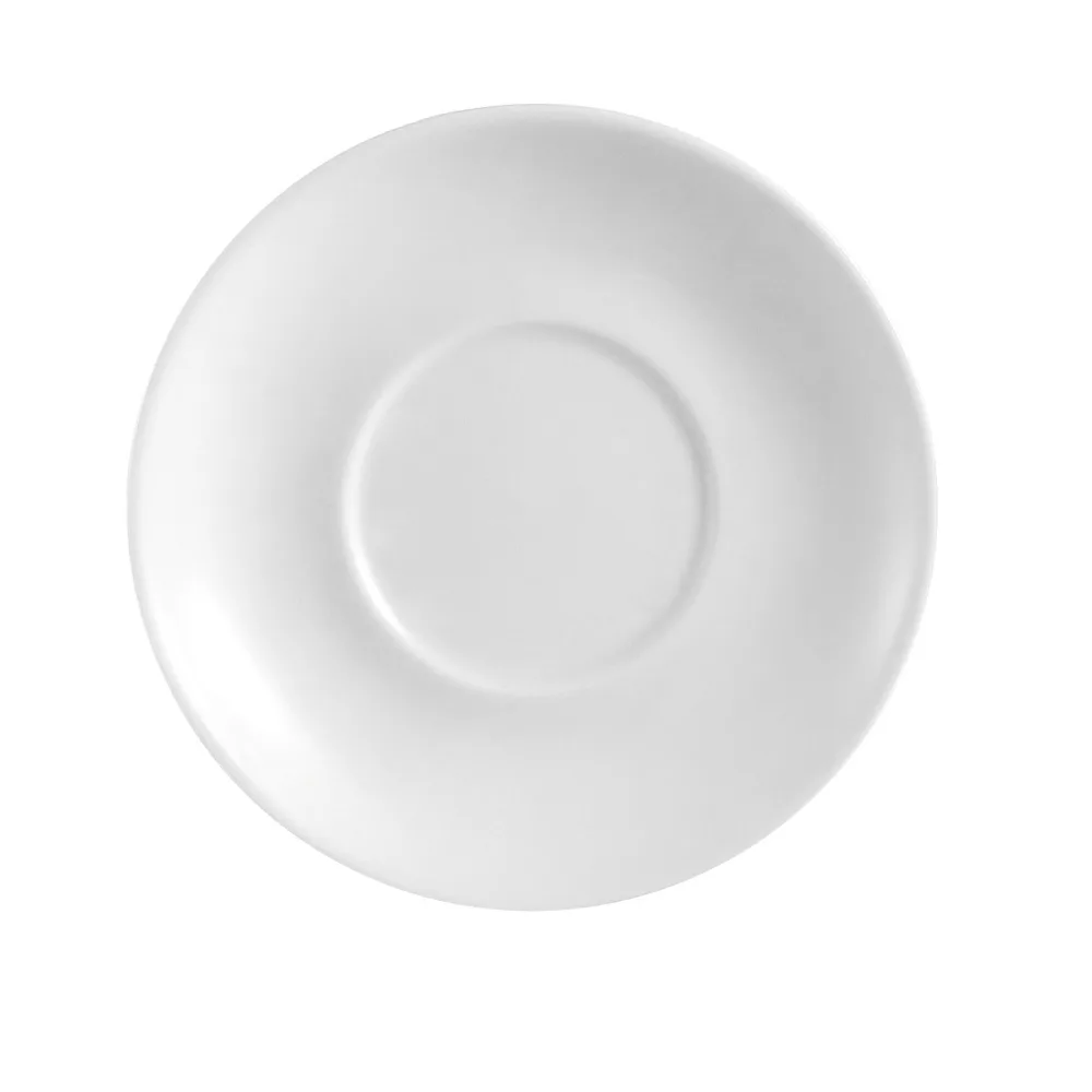 CAC China PRM-4-P Saucer, 4" Round Porcelain, White, Dishwasher Oven Microwave Safe - 1 Dozen