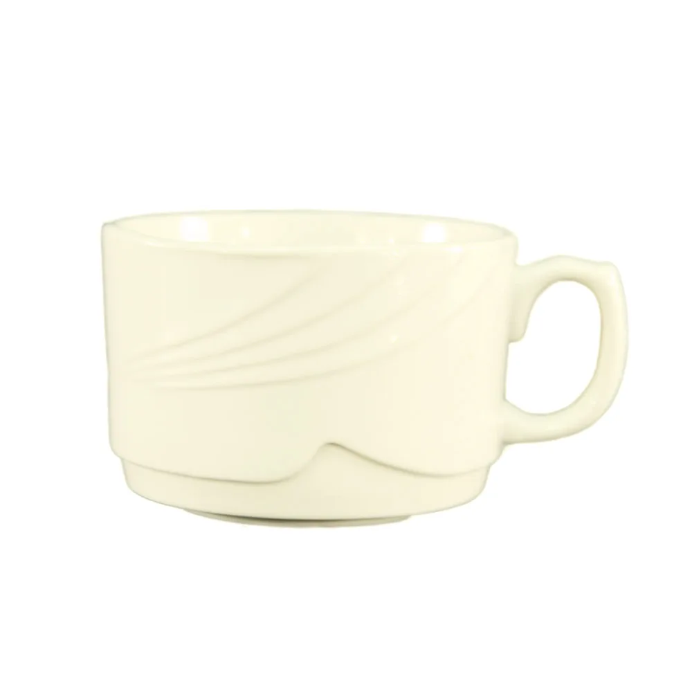 CAC China GAD-38 Coffee Cup, 12 oz, 4" Dia x 2-7/8" H, White Porcelain, Dishwasher Safe - 1 Dozen