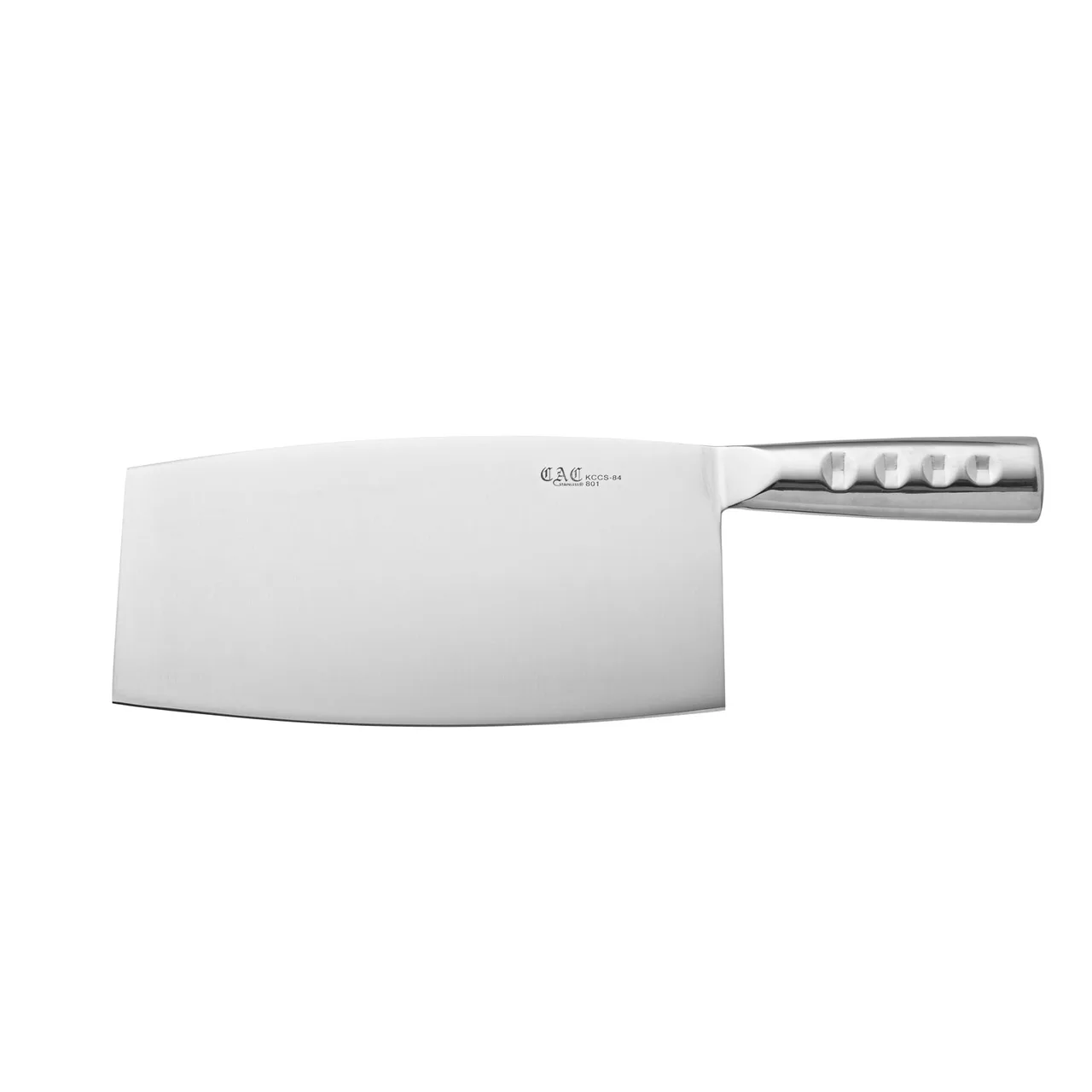 CAC China KCCS-84 Cleaver Knife, 8" Stainless Steel Handle, Stainless Steel Blade