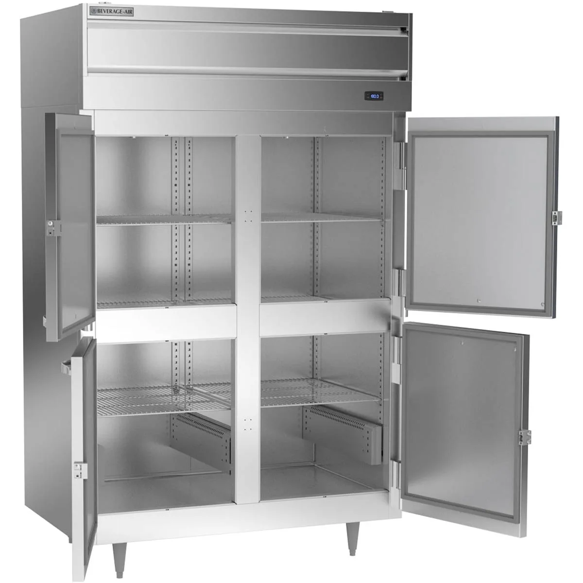 Beverage Air PH2-1HS 2-Section Reach-In Warming Cabinet, 43.3 cu ft, 4 Solid Doors, Stainless Steel