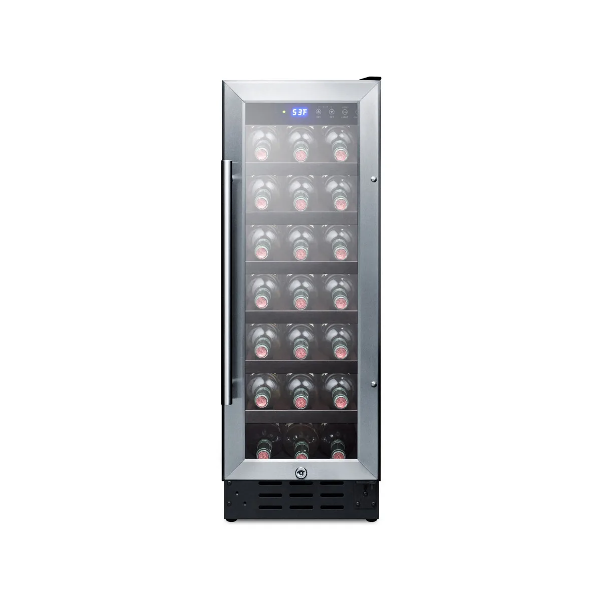 Summit SWC1224B 12" Glass Door Wine Refrigerator, Single Temperature, 21 Bottles