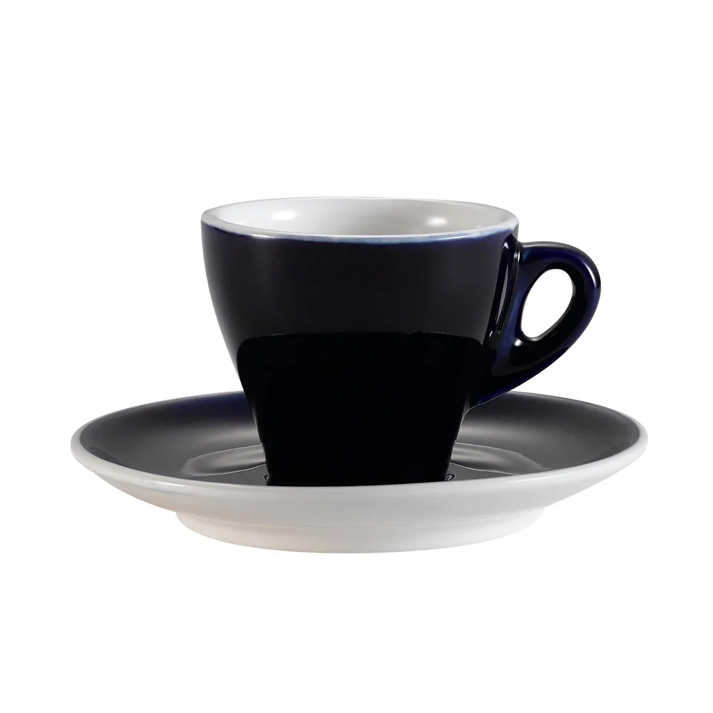 CAC China E-3-CBU - Cup & Saucer Set, Cup 2¾" Dia, Saucer 4⅞" Dia, Cobalt Blue/Super White - Set