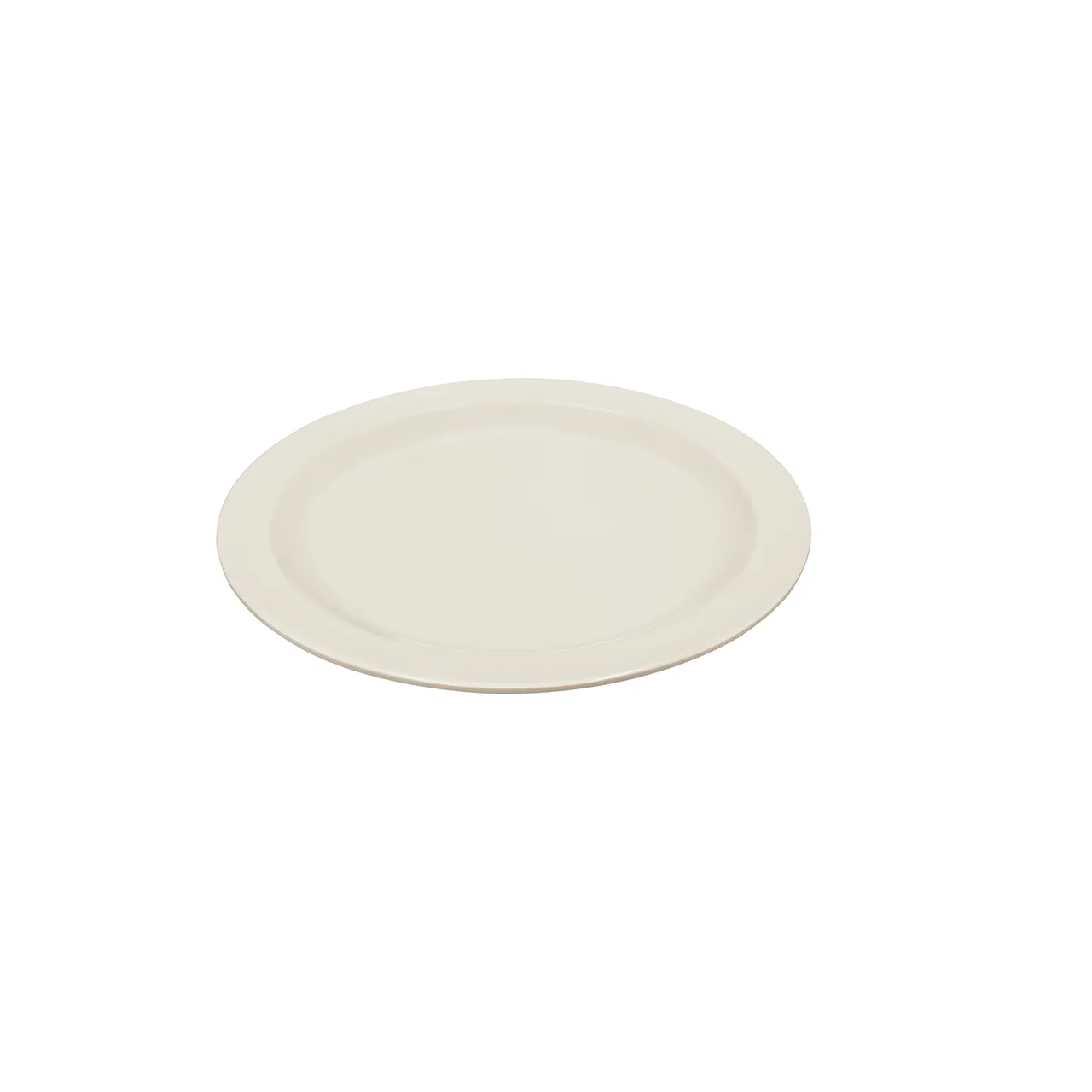 CAC China MLDNR-8 Dwight Plate, 9" W x 9" D x 0.875" H Round Narrow Rim Melamine, Ivory - 1 Dozen