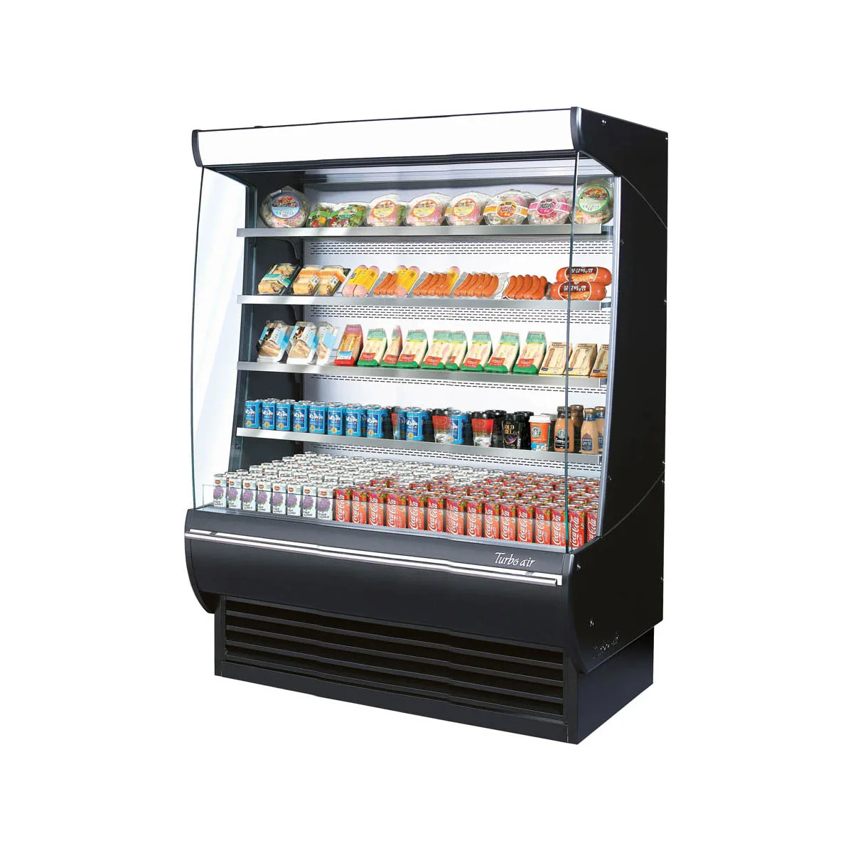 Turbo Air TOM-60DXB-N 60" Vertical Extra Deep Open Air Merchandiser in Black, Self-Contained, 4 Shelves