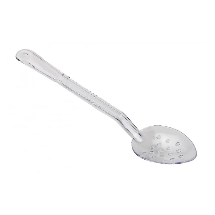 Omcan USA 85095 Perforated Serving Spoon, 13" Clear Polycarbonate Plastic, Handle, NSF