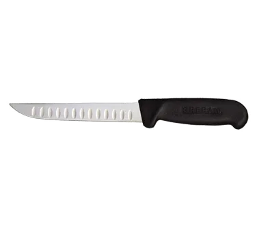 Omcan USA 11824 Boning Knife – 6" Straight Granton Edge, Stainless Steel, Black Plastic Handle