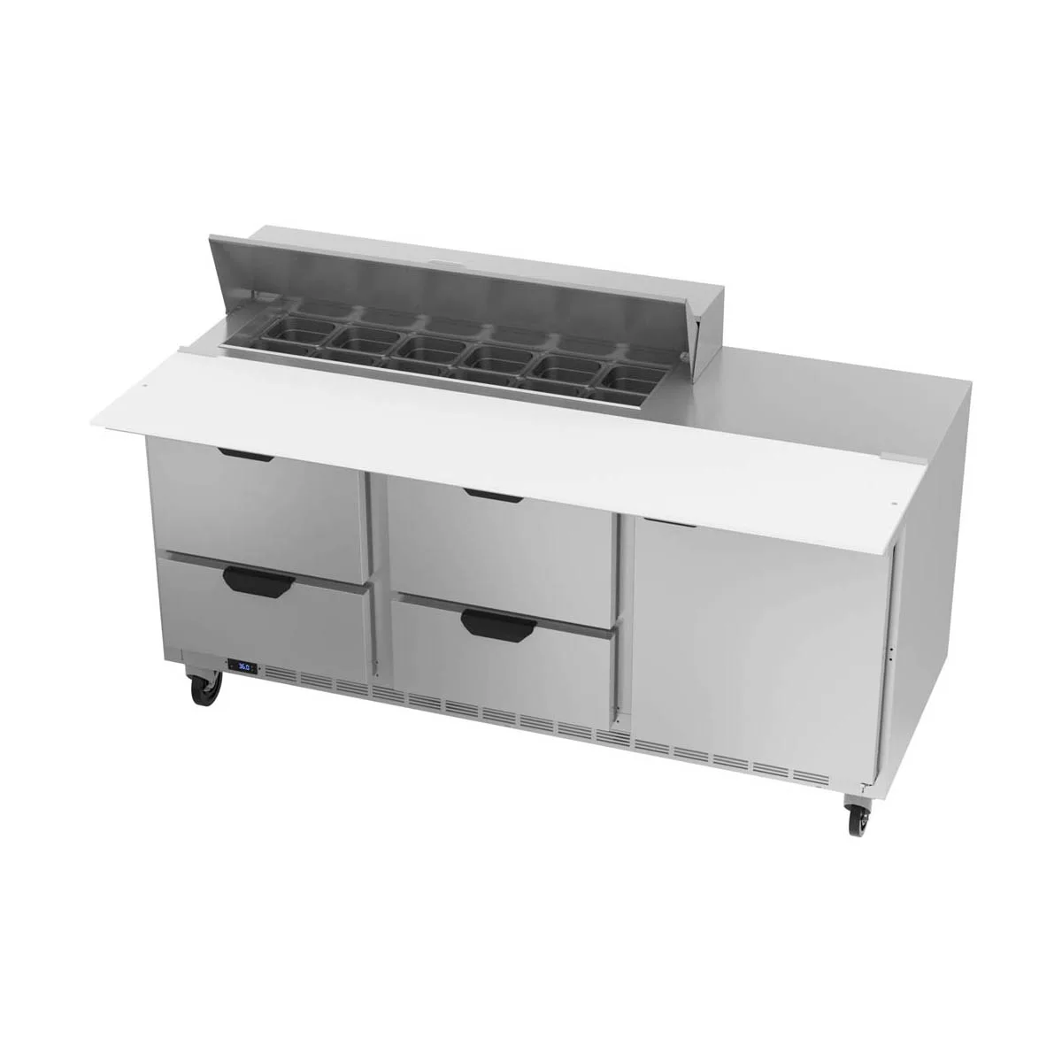 Beverage Air SPED72HC-12C-4 72" Sandwich/Salad Prep Table w/ 4 Drawers & 1 Door, 12 Pans