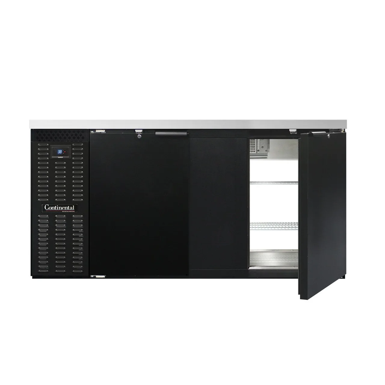 Continental Refrigerator BB69SNPT Pass-Thru Back Bar Cooler w/ 18 Cu Ft, 4 Solid Doors