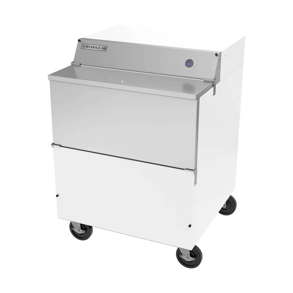 Beverage Air SMF34HC-1-W-02 34" Single Sided Milk Cooler, Forced Air, 8 Crates Capacity