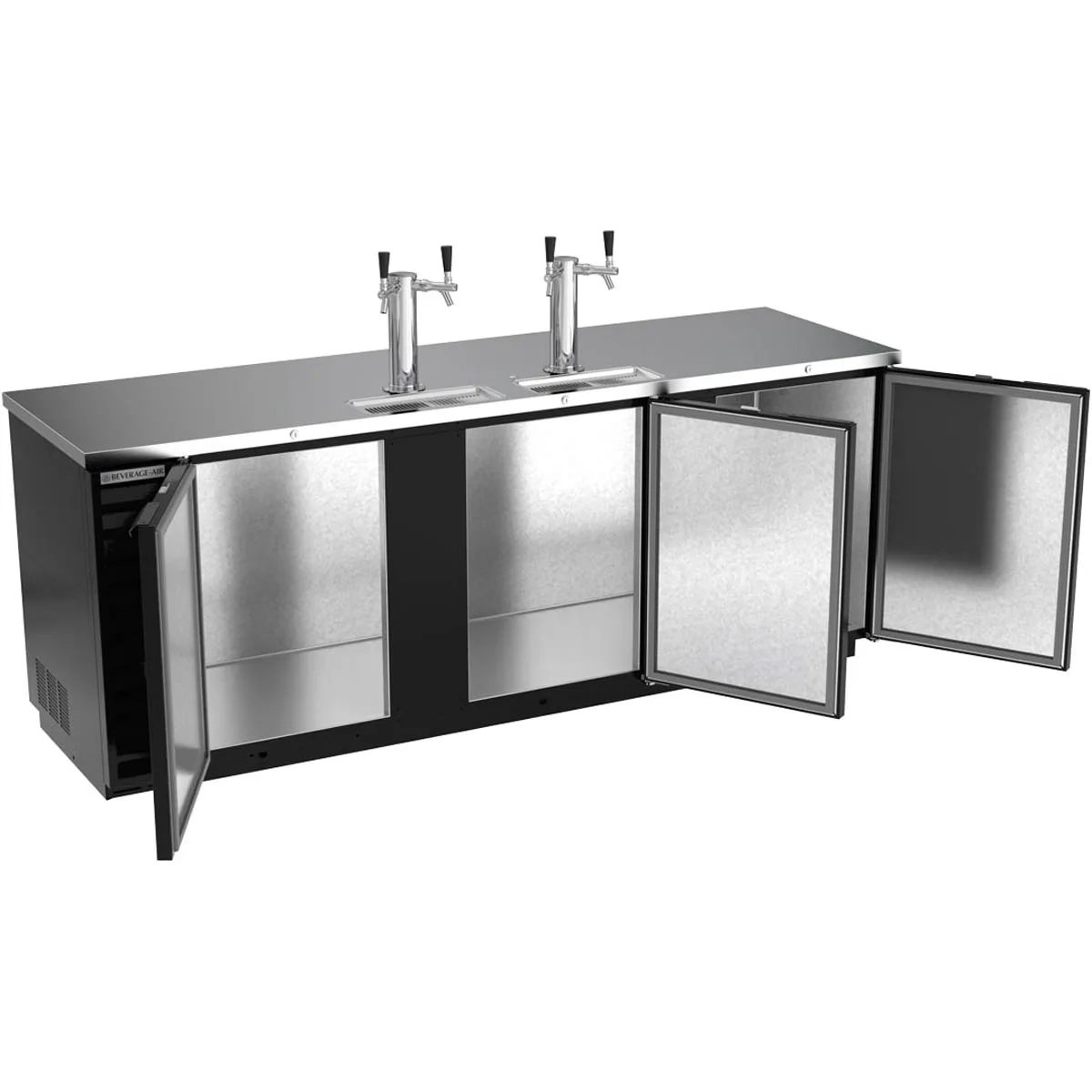 Beverage Air DD94HC-1-B 95" Draft Beer Cooler, 5‑Keg, 37.8 cu ft, Black, 2Col Faucet R290 1/3 HP USA