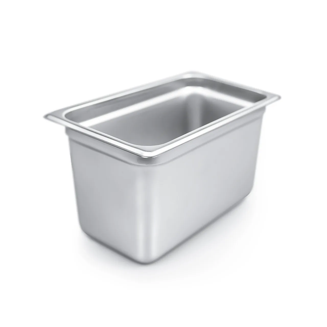 CAC China STPQ-22-6 Steel Steam Table Pan, 1/4 Size, 6" Deep, 22 Gauge, Stacking Lug, Dishwasher Safe