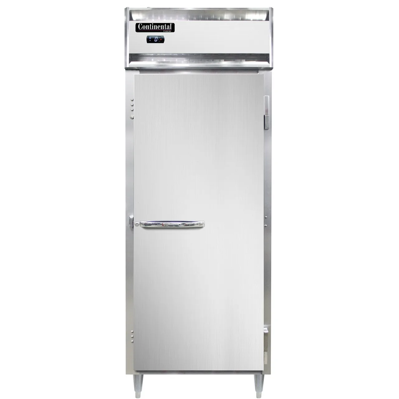 Continental Refrigerator D1FENSSPT 28.5" 2-Solid Door Pass-Thru Freezer, Top Mounted, 22 cu. ft., Stainless Steel