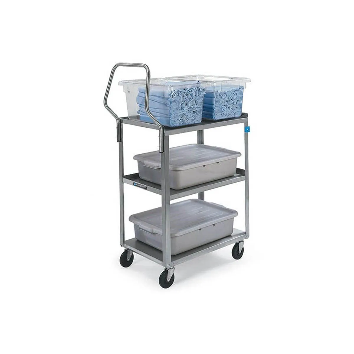 Lakeside 4322 Handler Stainless Steel 3 Shelf Light Duty Utility Cart w/ 18" x 27 Shelf Size