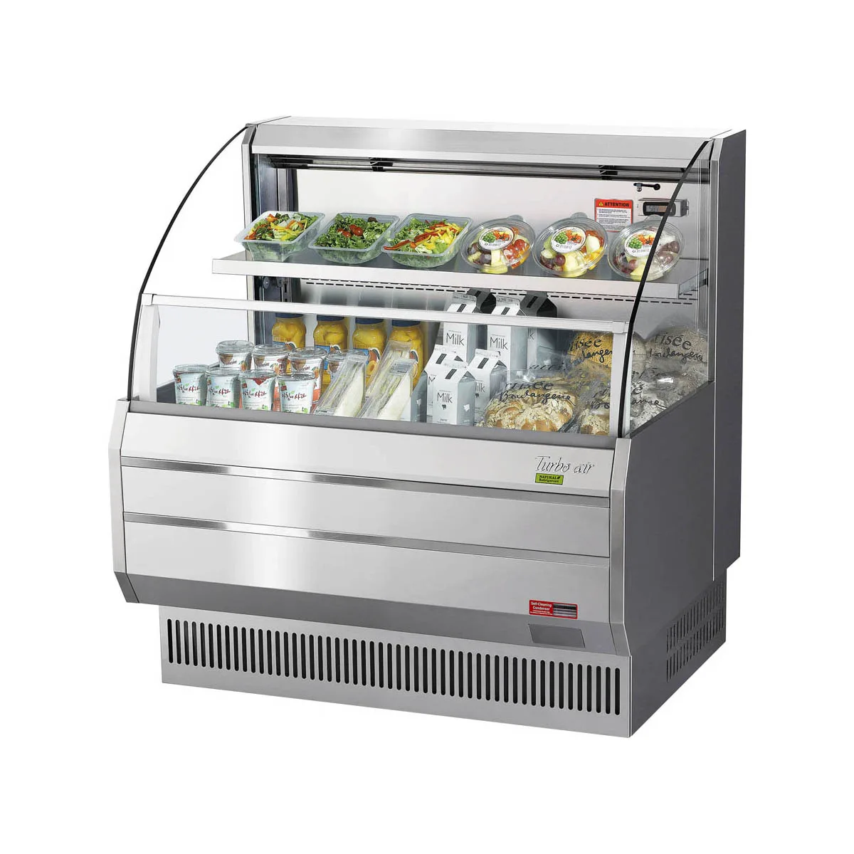 Turbo Air TOM-40LS-N 39" Horizontal Open Air Merhandiser, Stainless Steel, Self-Contained, 1 Shelf