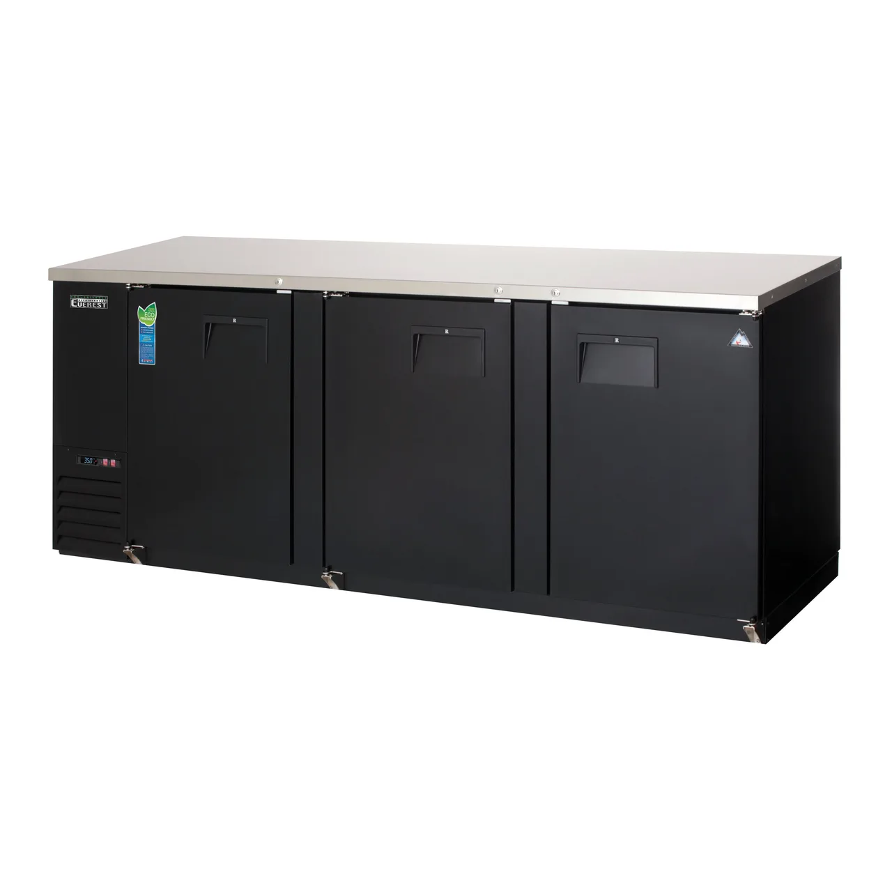 Everest EBB90 89" Three Section Back Bar Cooler with Solid Door, 32.0 cu. ft.