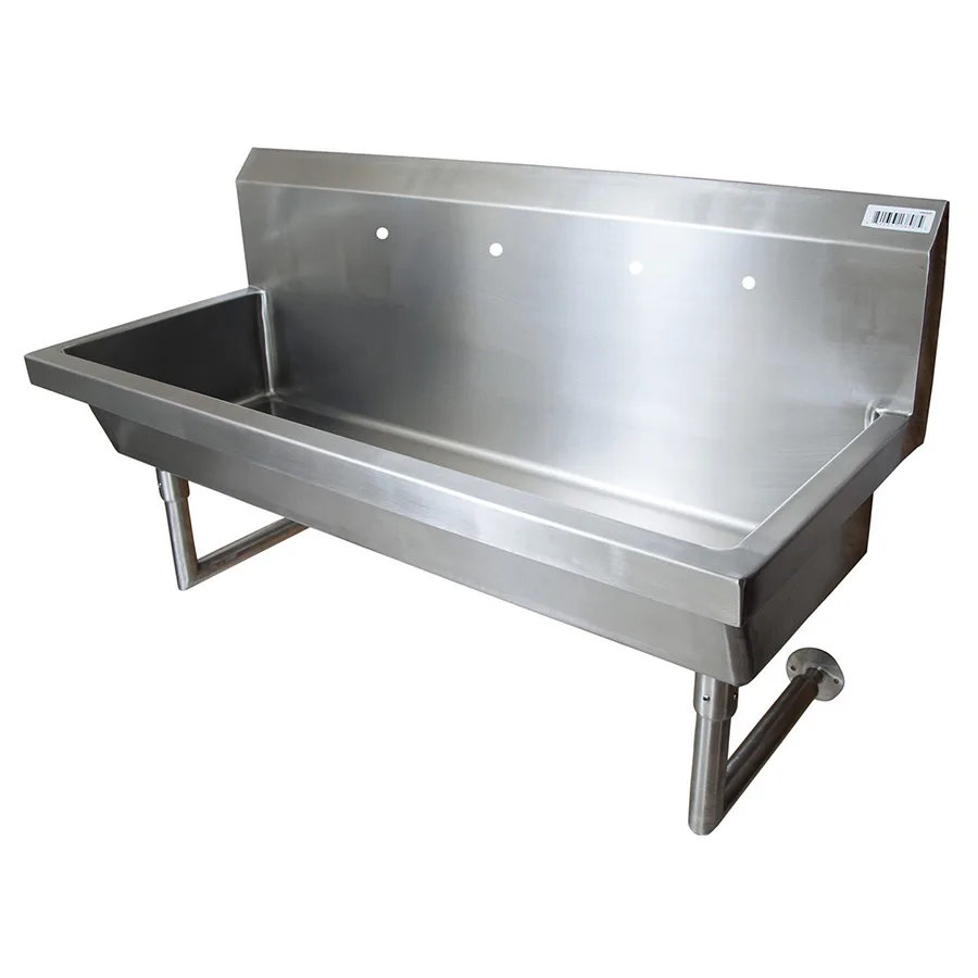 BK Resources MSHS-48W2 48" Wall Mounted Hand Sink without Faucet - 14 gauge / Double Holes
