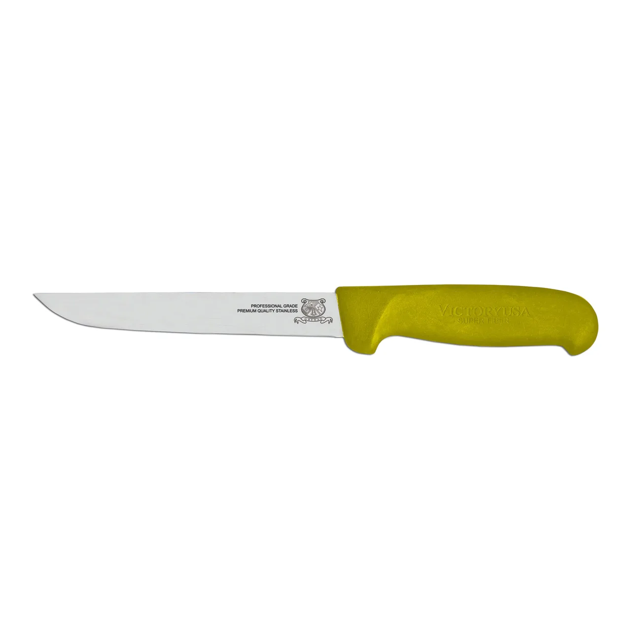 Omcan USA 23869 Boning Knife - 6" Straight Stamped Blade, Stainless Steel, Yellow Plastic Handle