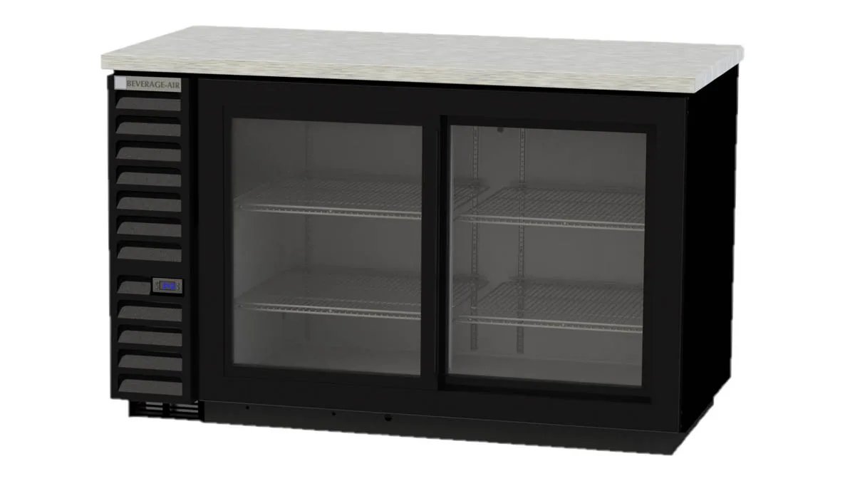 Beverage Air BB58HC-1-FG-B 59" 2 Section Stainless Steel Back Bar Cooler with Glass Door