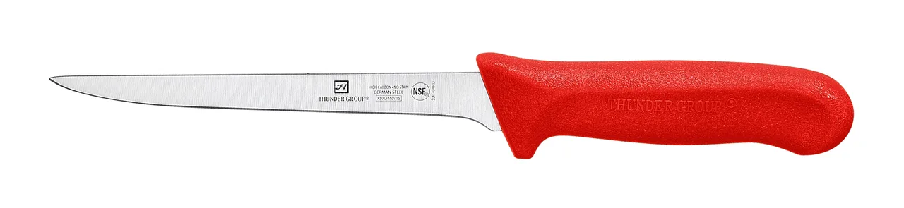 Thunder Group SLKF404RD Boning Knife, 6" Blade, Narrow, Polypropylene Handles, Red