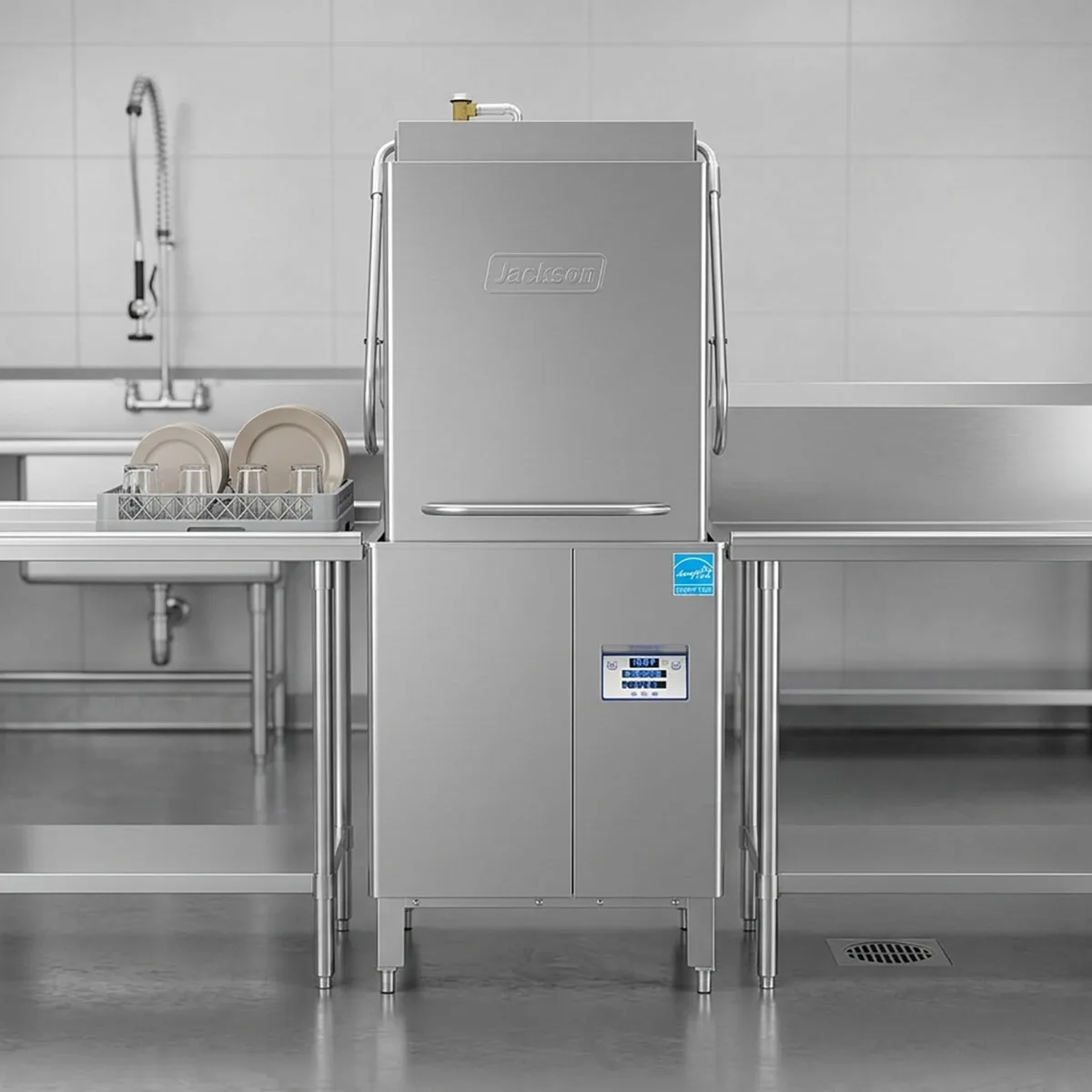 Jackson WWS DYNASTAR HH-E W/O 30" High Temp Door Type Dishwasher without Booster, 57 RPH