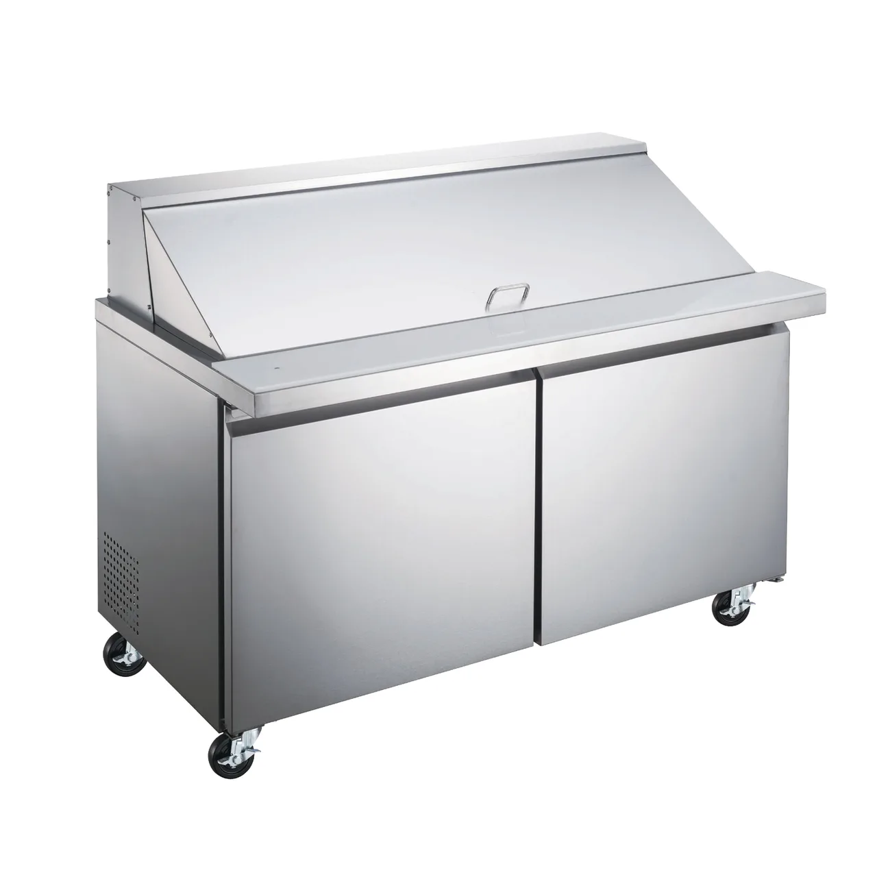 Omcan USA 50051 60" Two Section Mega Top Sandwich / Salad Prep Table w/ 2 Doors, 21 Pans